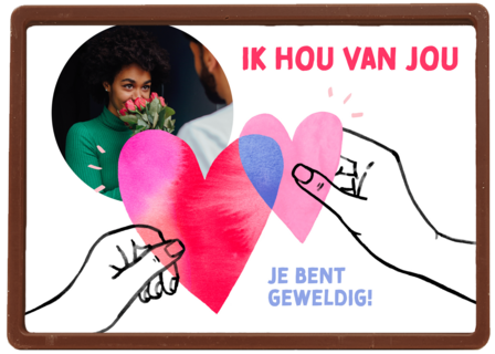 Ik hou van jou fotokaart hartjes