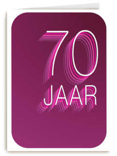 Verjaardagskaart 70 jaar karmijn