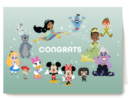 Verjaardagskaart Disney Pixar karakters