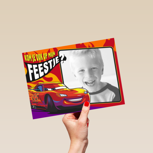 fotokaart cars kom je ook op mijn feestje