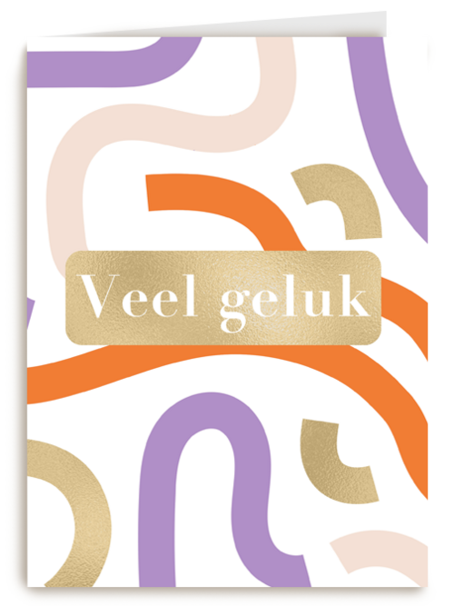 Veel geluk kaart met gekleurde slingers