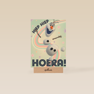 Frozen verjaardagskaart Olaf hiep hiep hoera