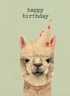 verjaardag kaart hip happy birthday lama alpaca
