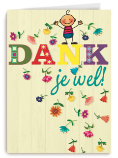 smile kaart bloemetjes dank je wel