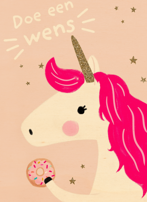 een wens van een eenhoorn met donut
