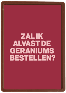 verjaardag kaart andc zal ik de geraniums alvast bestellen