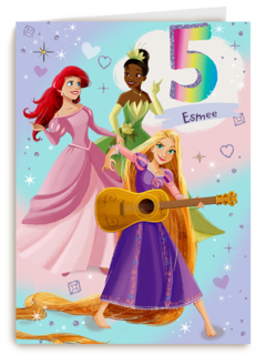 Verjaardagskaart Disney prinses 5 jaar