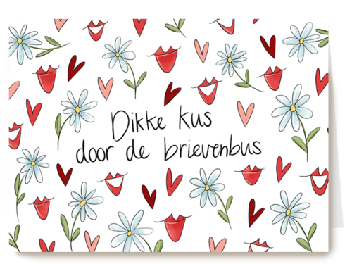 zomaar kaart matia studio dikke kus door de brievenbus