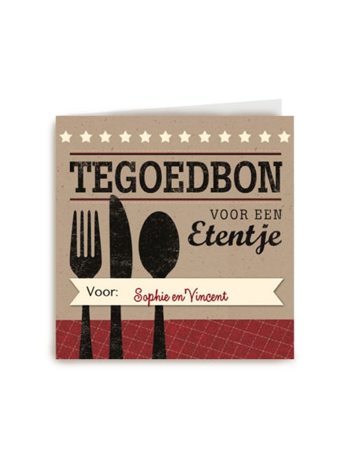 Tegoedbon voor een etentje