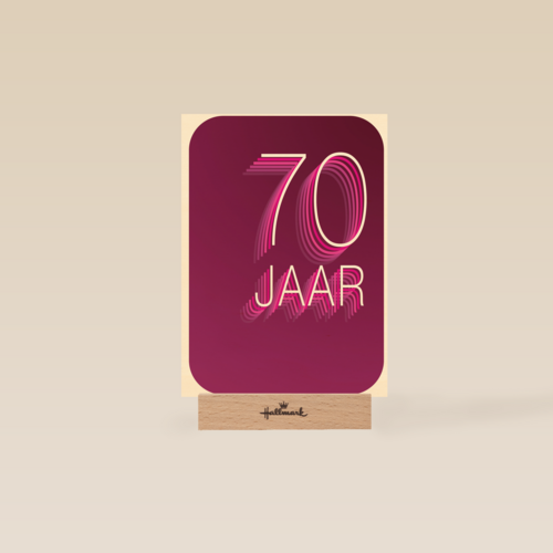 Verjaardagskaart 70 jaar karmijn