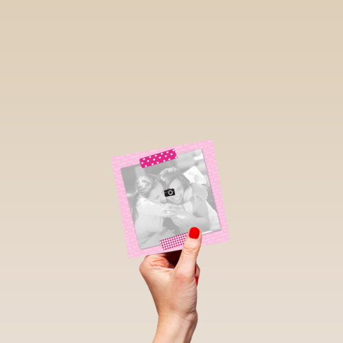 fotokaart roze fotokader