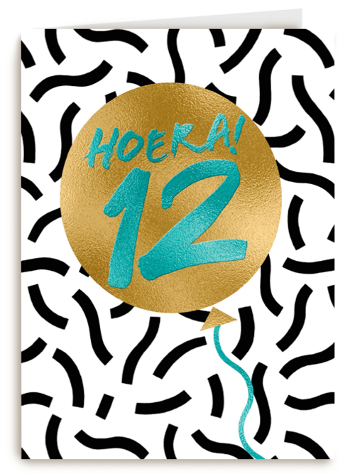 Verjaardagskaart Hoera 12 jongen