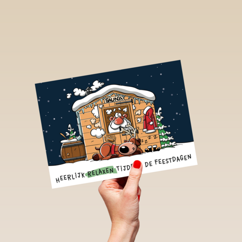 Kerstkaart heerlijk relaxen