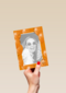 fotokaart staand met oranje ballonnen