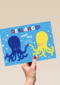 Octopus geslaagd high five kaart