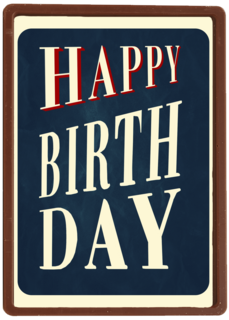 Verjaardagskaart happy birthday blauw