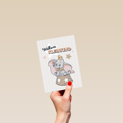 Welkom kleinkind felicitatie met Dombo van Disney