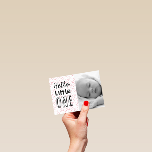 fotokaart hello little one roze