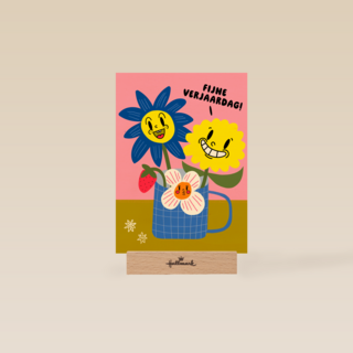 Fijne verjaardag bloemen mok