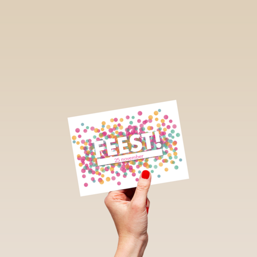 uitnodiging feest confetti roze