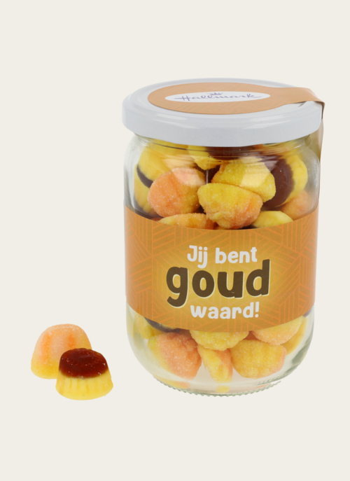 Snoeppot Jij Bent Goud Waard! | Veel Liefs Cadeau Chocolade |