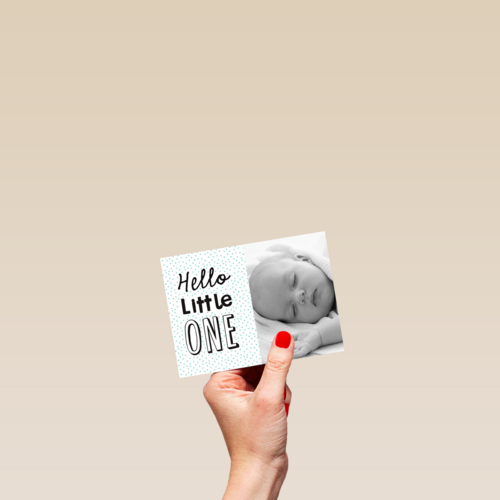 fotokaart hello little one blauw