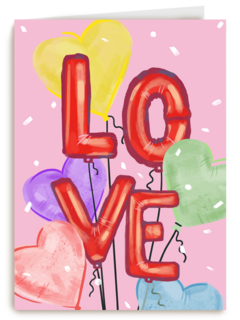 Liefde kaart Love ballonletters
