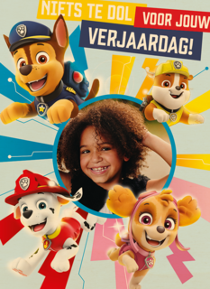 Paw Patrol kaart verjaardag fotokaart