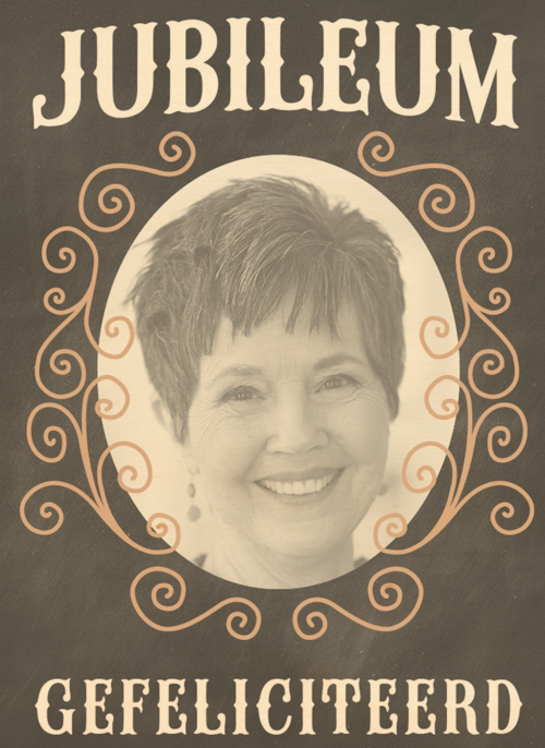 Houten Kaart Jubileum | Houten Kaart Hallmark | Jubileum | Fotokaart Jubileum Grijs Met Sierlijk Patroon