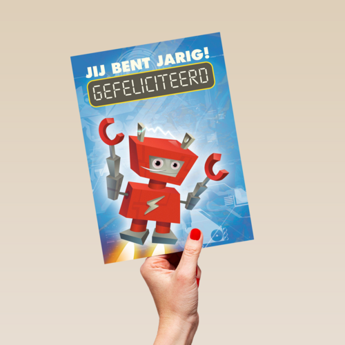 rode robot gefeliciteerd