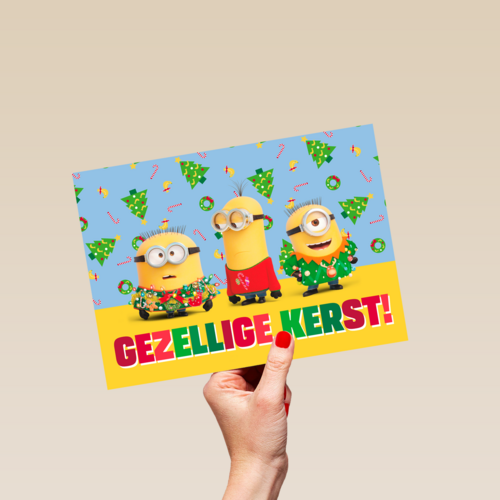 Kerstkaart Minions gezellige kerst