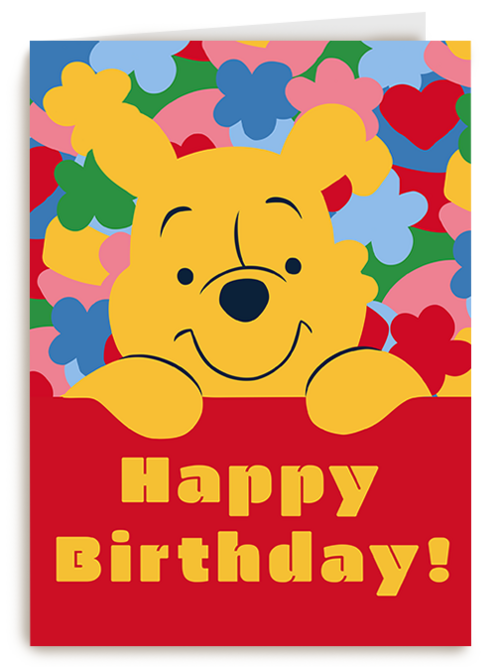 Kaart | Verjaardag | Winnie The Pooh Happy Birthday Red