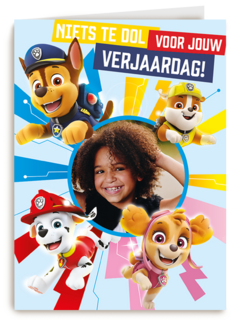 Paw Patrol kaart verjaardag fotokaart
