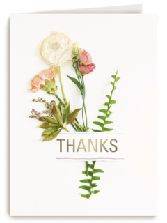 botanical kaart thanks met een bloemetje