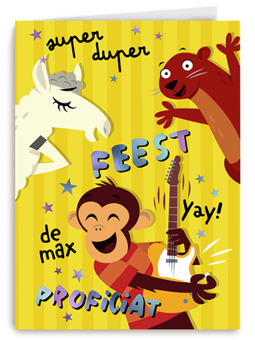 Kaart Hallmark | Lentefeest | Lentefeest Aap Gitaar