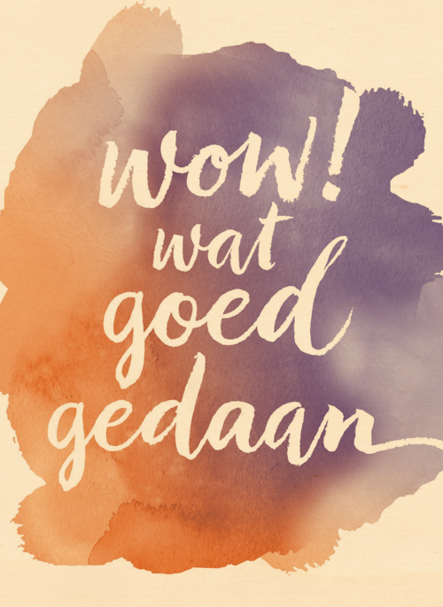 Houten Kaart | Watercolor Wowww Wat Goed Gedaan