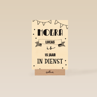 zwart wit kaart hoera jij bent in dienst