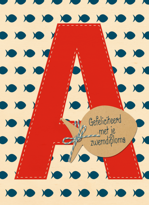 Houten Kaart Zwemdiploma | Houten Kaart Hallmark | Zwemdiploma | Gefeliciteerd Met Je Zwemdiploma A