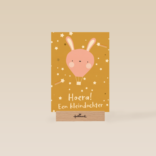 Hoera een kleindochter Roze konijn ballon