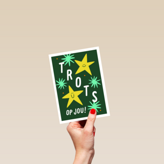 Compliment kaart trots op jou met sterren