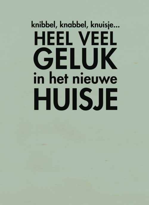 Houten Kaart Felicitatie Nieuwe Woning Samenwonen | Houten Kaart Hallmark | Felicitatie Nieuwe Woning Samenwonen | Knibbel Knabbel Knuisje