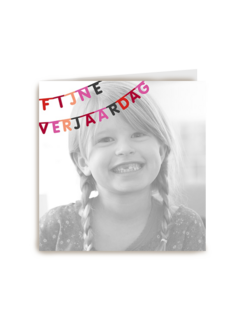 fotokaart vierkant fijne verjaardag vlag