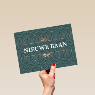nieuwe baan kaart stijlvol