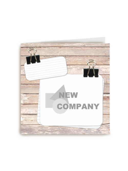 kaart new company hout met knijpers