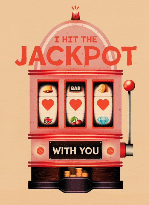 Houten Kaart Valentijn | Houten Kaart Hallmark | Valentijn | I Hit The Jackpot With You