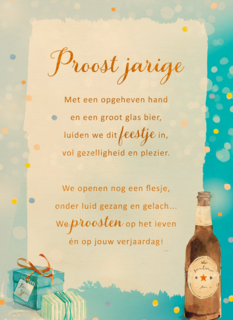 Verjaardagskaart Proost jarige More than words