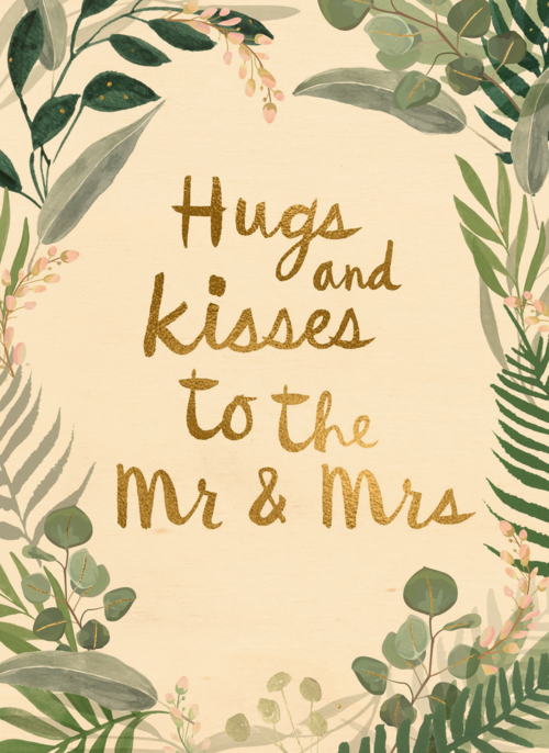 Houten Kaart Huwelijksjubileum | Houten Kaart Hallmark | Huwelijksjubileum | Trouwdagkaart Hugs And Kisses To The Mr And Mrs