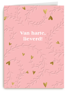 Stijlvolle verjaardagskaart Van harte lieverd