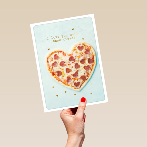 vriendschap kaart klassiek i love you more than pizza