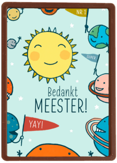 bedankt meester kaart met de zon en planeten